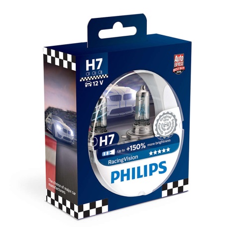 SET 2x Lampadina automobili Philips RACINGVISION 12972RVS2 H7 PX26d/55W/12V