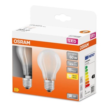 SET 2x Lampadina LED A60 E27/6,5W/230V 2700K - Osram