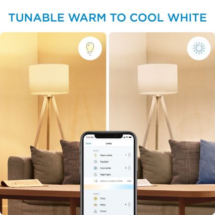 SET 2x Lampadina LED dimmerabile C37 E14/4,9W/230V 2700-6500K CRI 90 Wi-Fi - WiZ