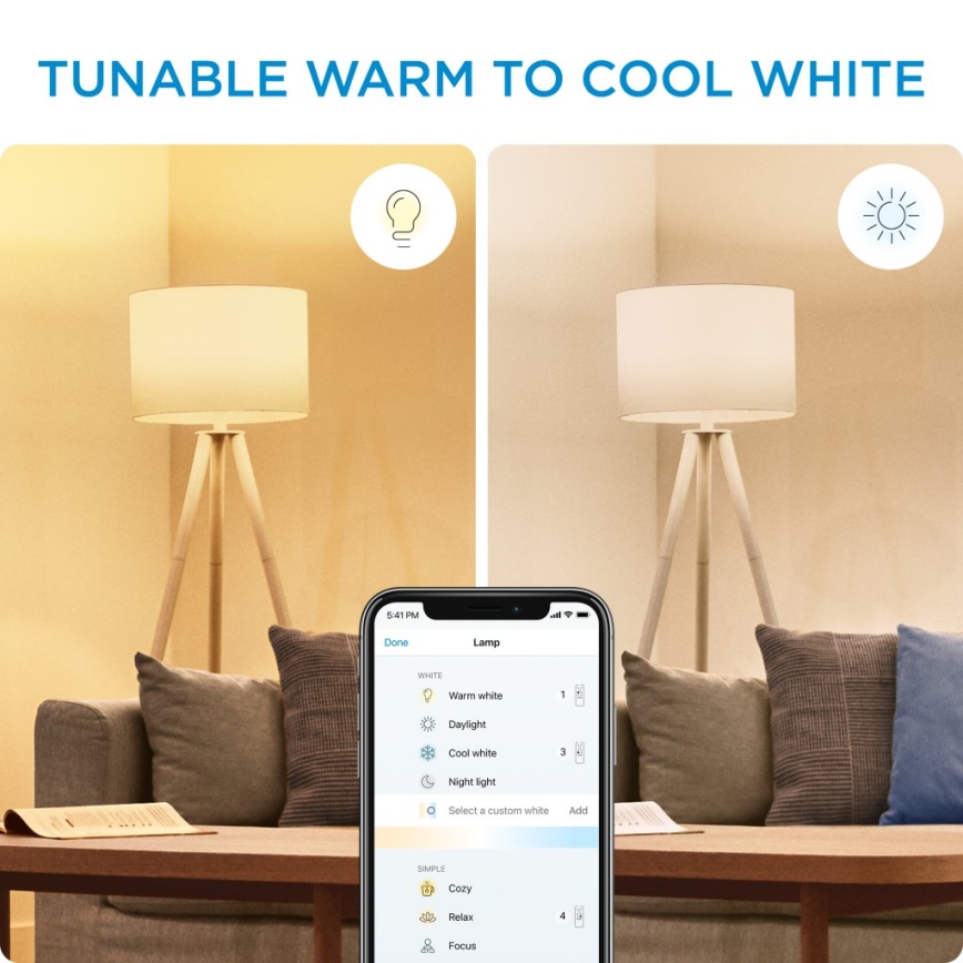 SET 2x Lampadina LED dimmerabile C37 E14/4,9W/230V 2700-6500K CRI 90 Wi-Fi - WiZ