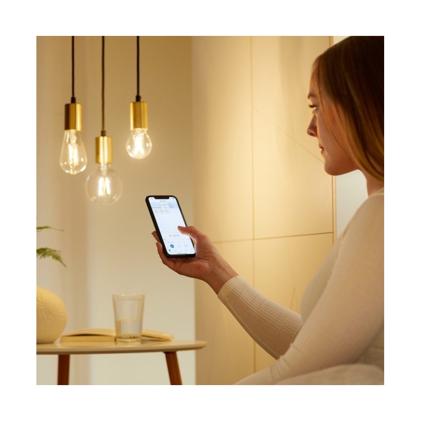 SET 2x Lampadina LED Dimmerabile FILAMENTO VINTAGE A60 E27/6,7W/230V 2700-6500K CRI 90 Wi-Fi - WiZ