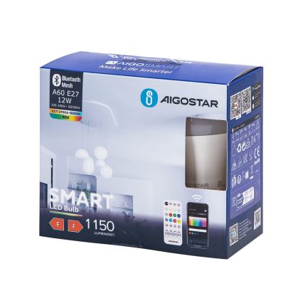 SET 2x Lampadina LED RGBW dimmerabile MESH Smart G45 E14/4,5W/230V 2700-6500K + telecomando - Aigostar