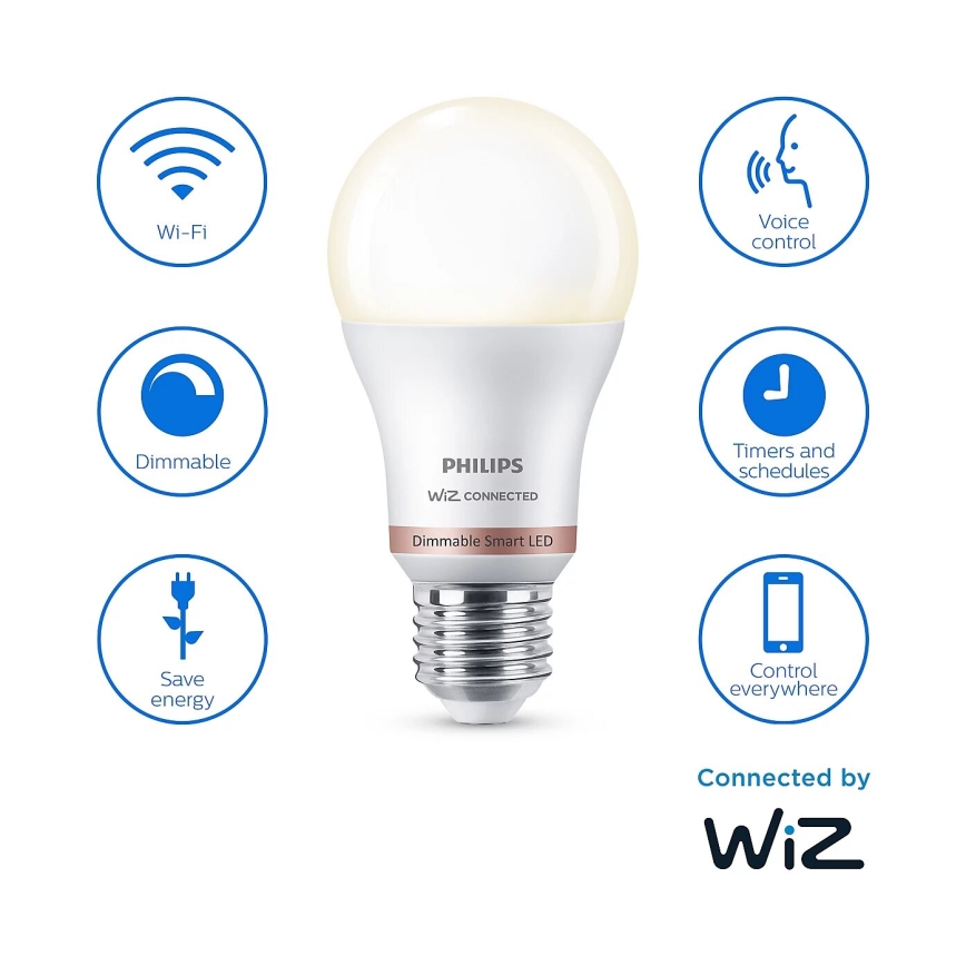 SET 2x Lampadina LED dimmerabile Philips A60 E27/8W/230V Wi-Fi