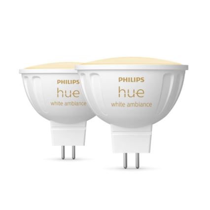 SET 2x Lampadina LED dimmerabile Philips Hue White Ambiance GU5,3/MR16/5,1W/12V 2200-6500K