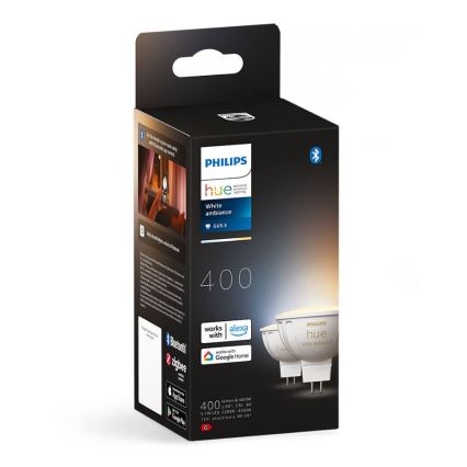 SET 2x Lampadina LED dimmerabile Philips Hue White Ambiance GU5,3/MR16/5,1W/12V 2200-6500K