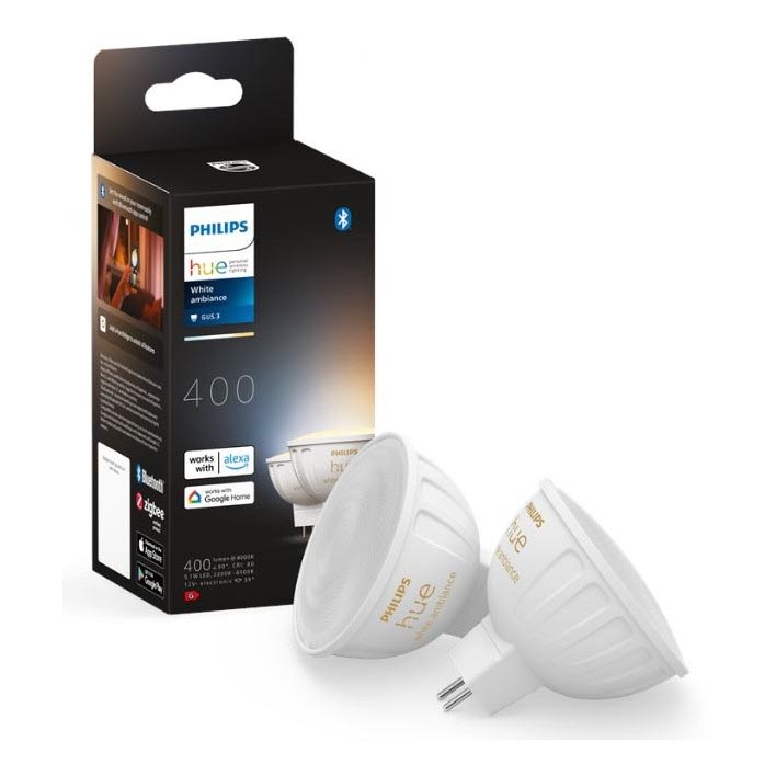 SET 2x Lampadina LED dimmerabile Philips Hue White Ambiance GU5,3/MR16/5,1W/12V 2200-6500K