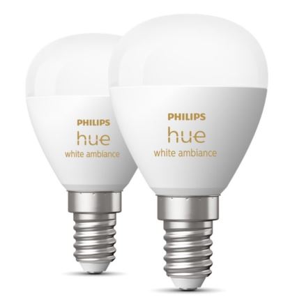 SET 2x Lampadina LED dimmerabile Philips Hue WHITE AMBIANCE P45 E14/5,1W/230V 2200-6500K