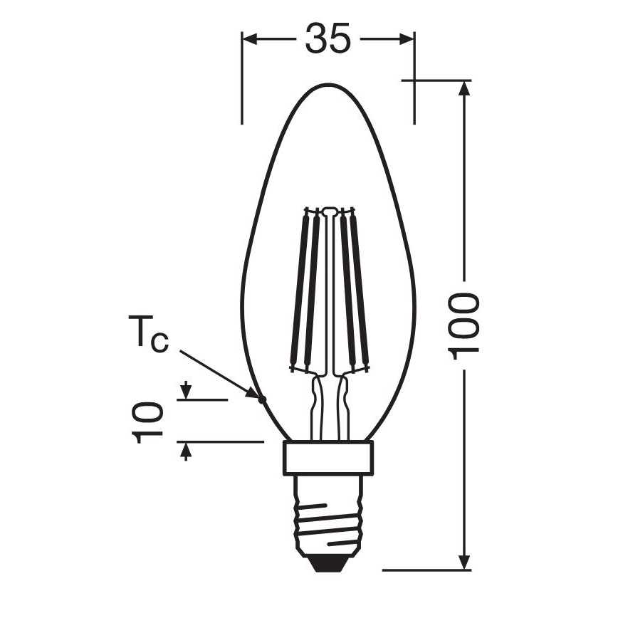 SET 2x Lampadina LED FILAMENT B35 E14/4W/230V 4000K - Osram
