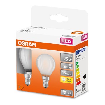 SET 2x Lampadina LED P45 E14/2,5W/230V 2700K - Osram