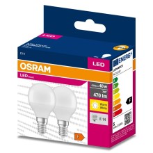 SET 2x Lampadina LED P45 E14/4,9W/230V 3000K - Osram