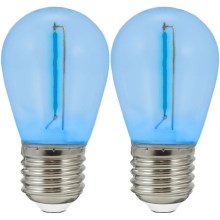 SET 2x Lampadina LED PARTY E27/0,3W/36V blu