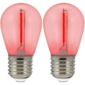 SET 2x Lampadina LED PARTY E27/0,3W/36V rosso