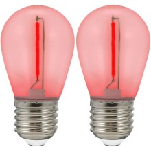 SET 2x Lampadina LED PARTY E27/0,3W/36V rosso