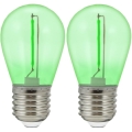 SET 2x Lampadina LED PARTY E27/0,3W/36V verde