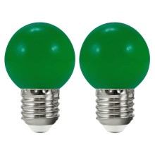 SET 2x Lampadina LED PARTY E27/0,5W/36V verde
