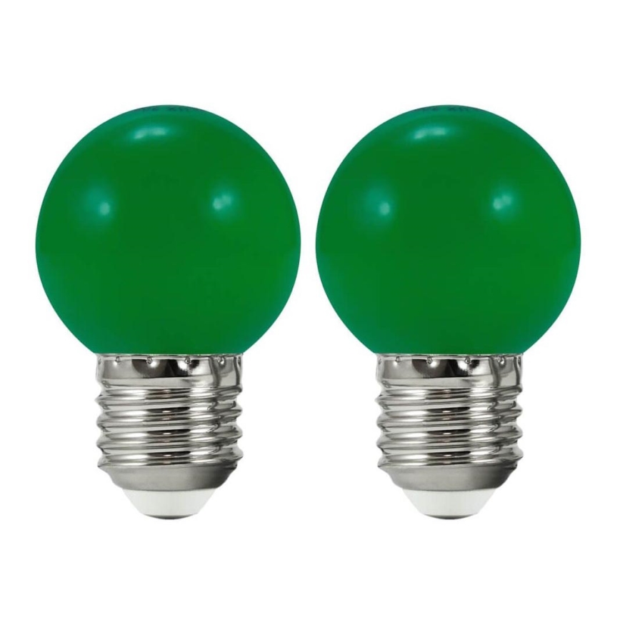 SET 2x Lampadina LED PARTY E27/0,5W/36V verde