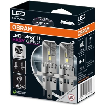 SET 2x Lampadina LED per Auto LEDriving H4/H19 P43t/PU43T-3/25W/12V 6500K - Osram