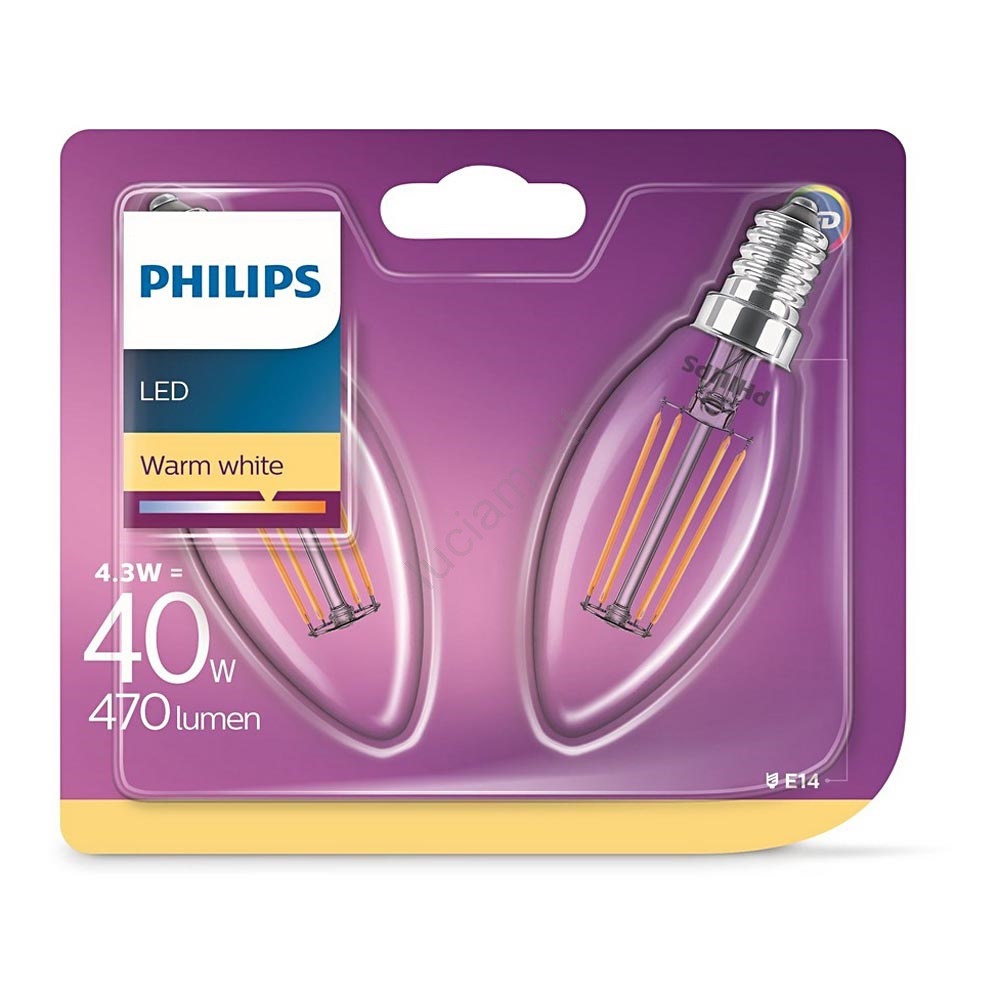 Philips Lighting Lampadina LED Oliva Smerigliata 2,7w Corrispondenti a