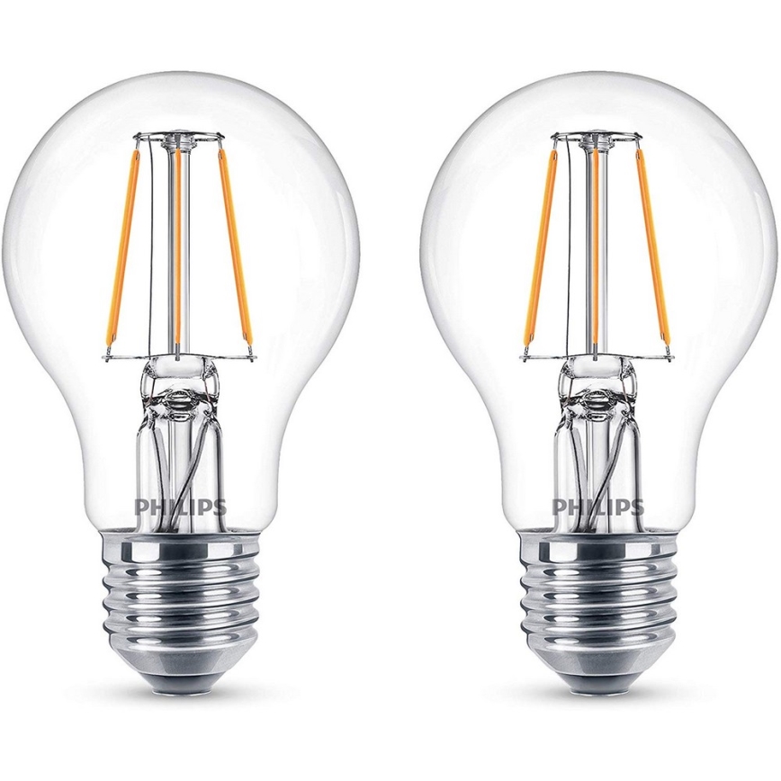 SET 2x Lampadina LED Philips E27/4,3W/230V 2700K