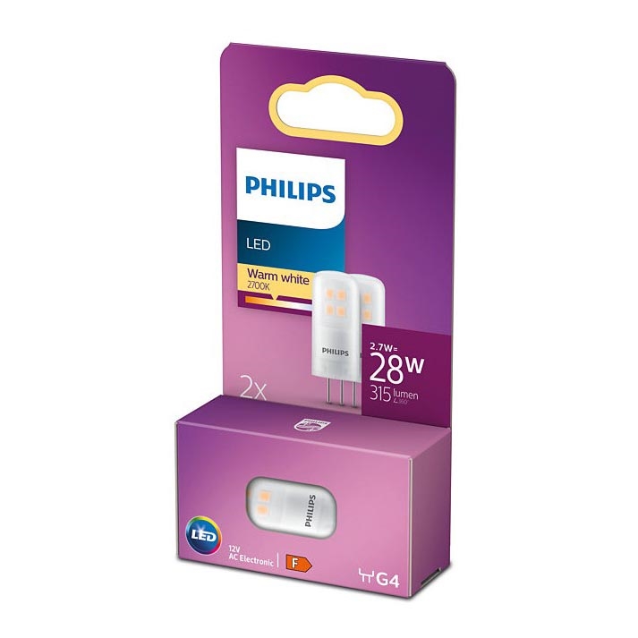 SET 2x Lampadina LED Philips G4/2,7W/12V 2700K