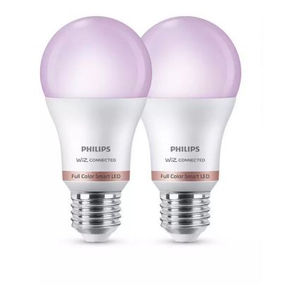 SET 2x Lampadina LED RGB dimmerabile Philips A60 E27/8W/230V Wi-Fi