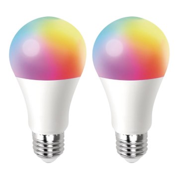 SET 2x Lampadina LED RGBW dimmerabile MESH Smart A60 E27/12W/230V 2700-6500K + telecomando - Aigostar