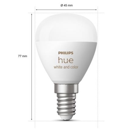 SET 2x Lampadina LED RGBW dimmerabile Philips Hue White And Color Ambiance P45 E14/5,1W/230V 2000-6500K