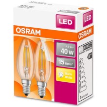 SET 2x Lampadina LED VINTAGE B35 E14/4W/230V 2700K - Osram