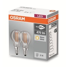 SET 2x Lampadina LED VINTAGE B40 E14/4W/230V 2700K - Osram