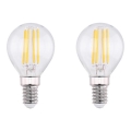 SET 2x Lampadina LED VINTAGE E14/4W/230V 2700K - Globo 10589-2K