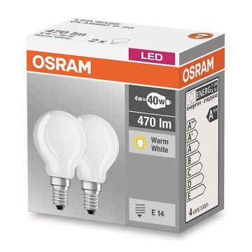SET 2x Lampadina LED VINTAGE P40 E14/4W/230V 2700K - Osram
