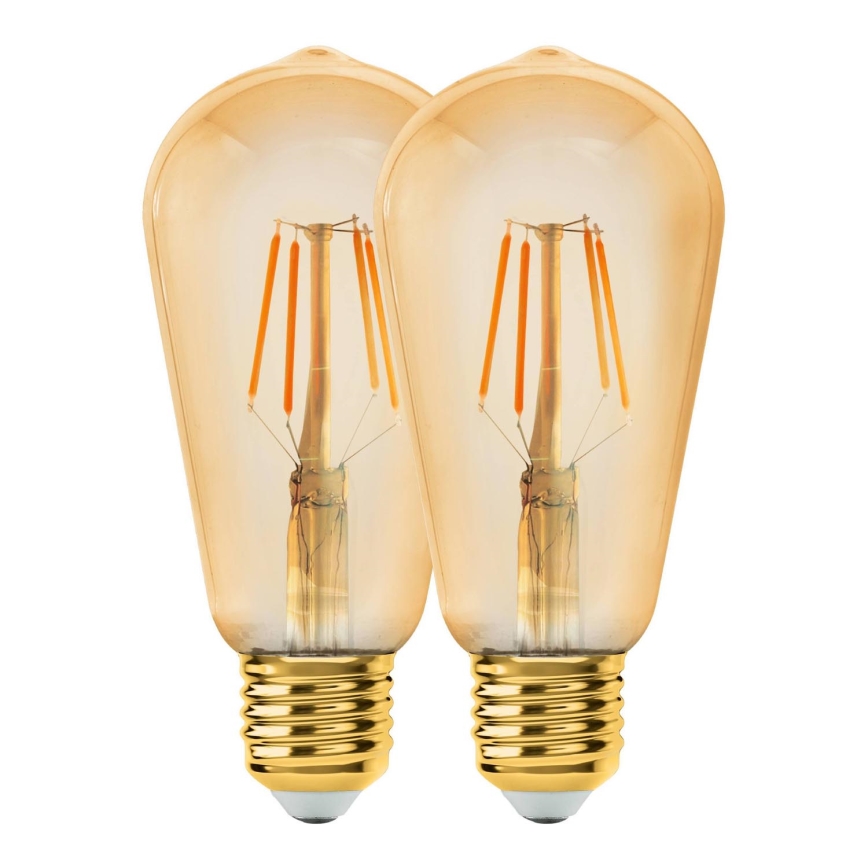 SET 2x Lampadina LED VINTAGE ST64 E27/6W/230V 2200K - Eglo 11783