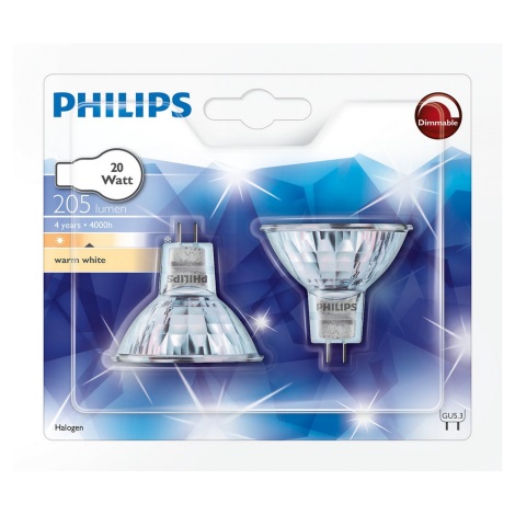 SET 2x Lampadine alogene GU5,3/20W/12V - Philips
