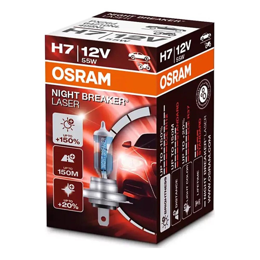 SET 2x Lampadine auto NIGHT BREAKER H7 PX26d/55W/12V - Osram