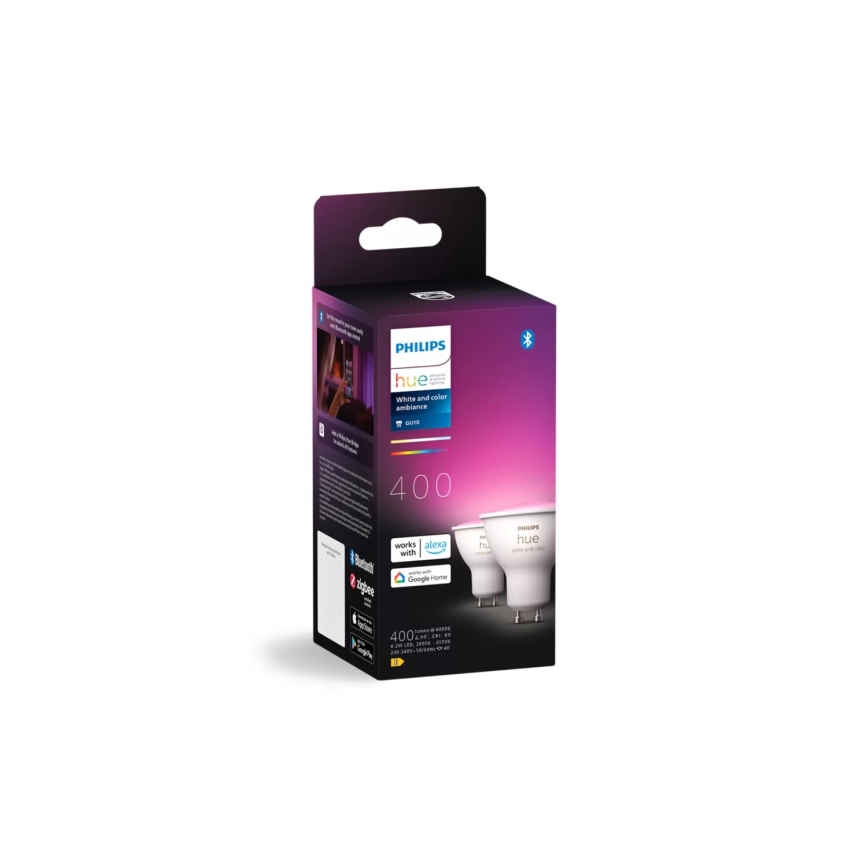 SET 2x Lampadina dimmerabile LED RGBW Philips Hue White And Color Ambiance GU10/4,2W/230V 2000-6500K