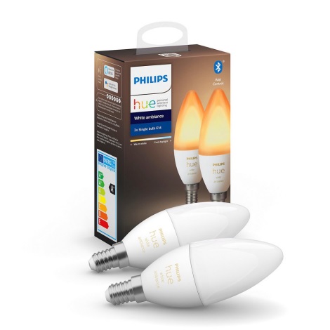 SET 2x Lampadine LED dimmerabile Philips Hue WHITE B39 E14/4W/230V  2200K-6500K