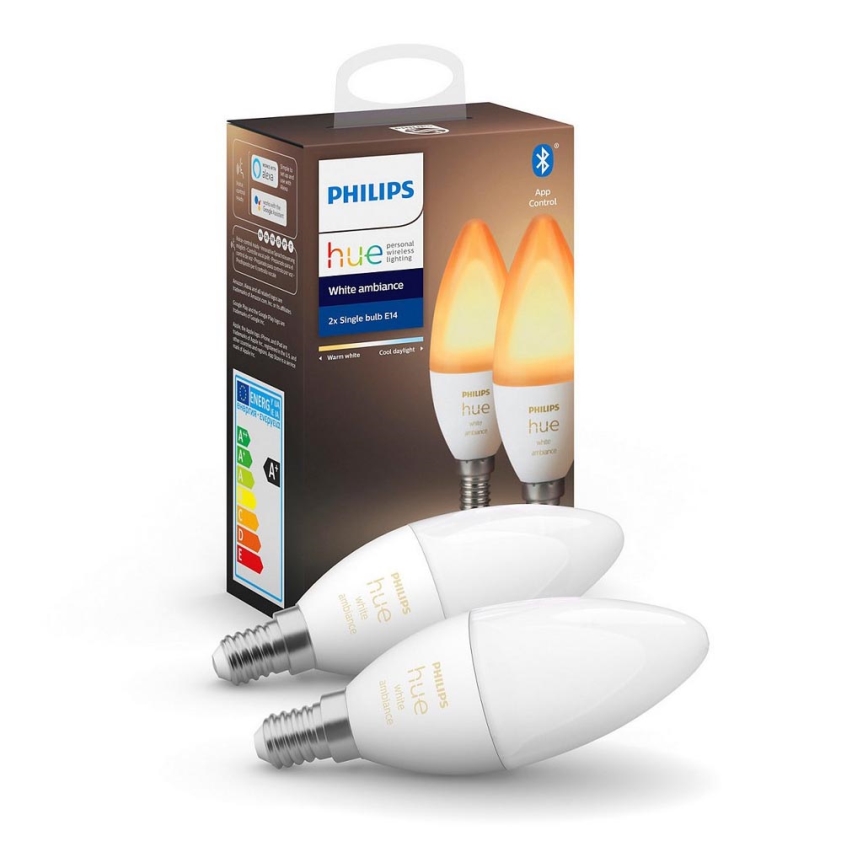 SET 2x Lampadine LED dimmerabile Philips Hue WHITE B39 E14/4W/230V  2200K-6500K