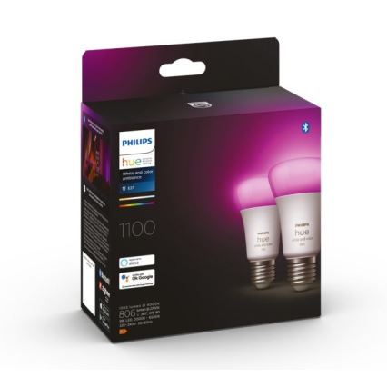 SET 2x Lampadine LED Dimmerabili Philips Hue White And Color Ambiance A60 E27/9W/230V 2000-6500K