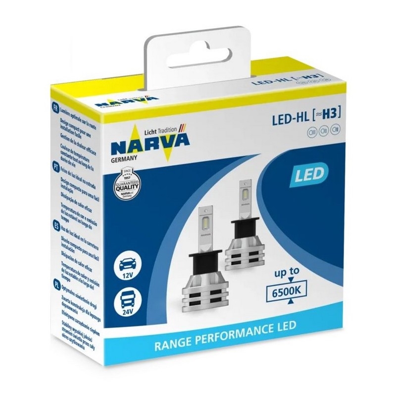SET 2x LED Lampadine auto H3 PK22s/19W/12V 6500K - Narva 18058RPNVAX2