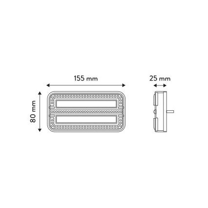 SET 2x LED Luce del rimorchio con dynamic turn signal LED/12-24V IP65