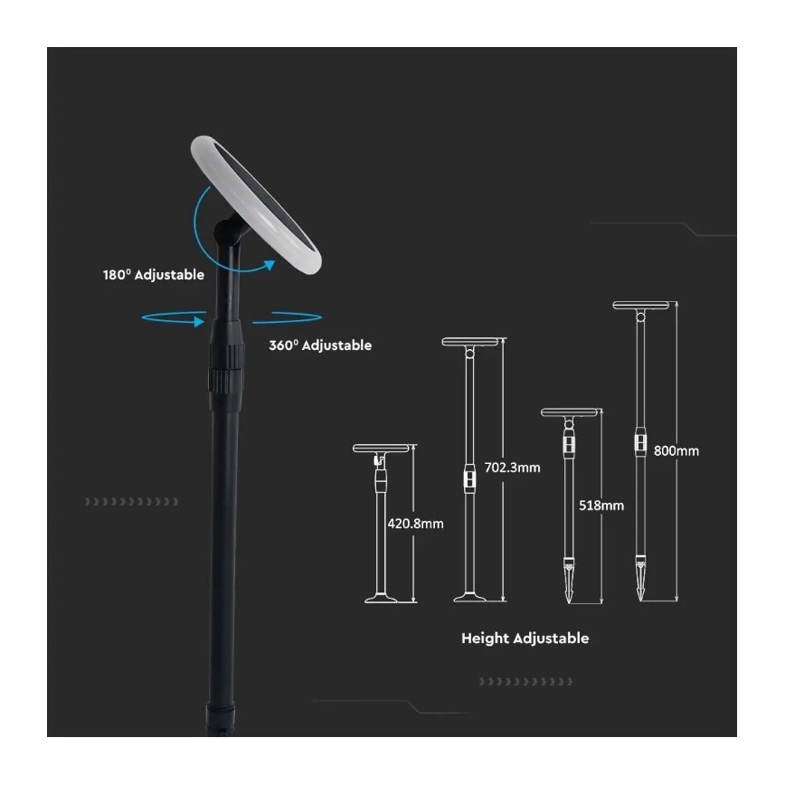 SET 2x LED Regolabile solare lampada GARDEN LED/3W/5V 42-80 cm 3000K IP65 1000 mAh