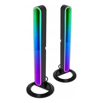SET 2x LED RGBIC Lampada da tavolo dimmerabile LED/5W/5V nera + telecomando