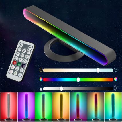 SET 2x LED RGBIC Lampada da tavolo dimmerabile LED/5W/5V nera + telecomando