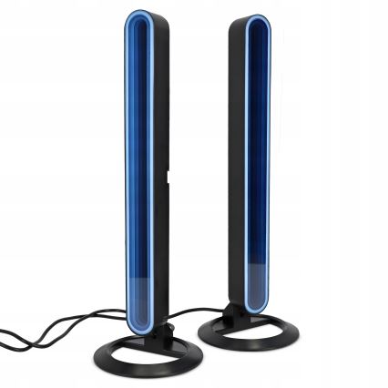 SET 2x LED RGBIC Lampada da tavolo dimmerabile LED/5W/5V nera + telecomando
