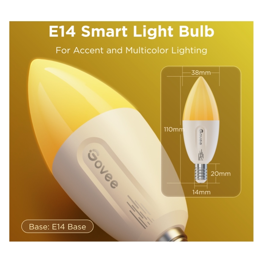 SET 2x LED RGBWW Lampadina dimmerabile E14/5W/230V 2700-6500K Wi-Fi - Govee