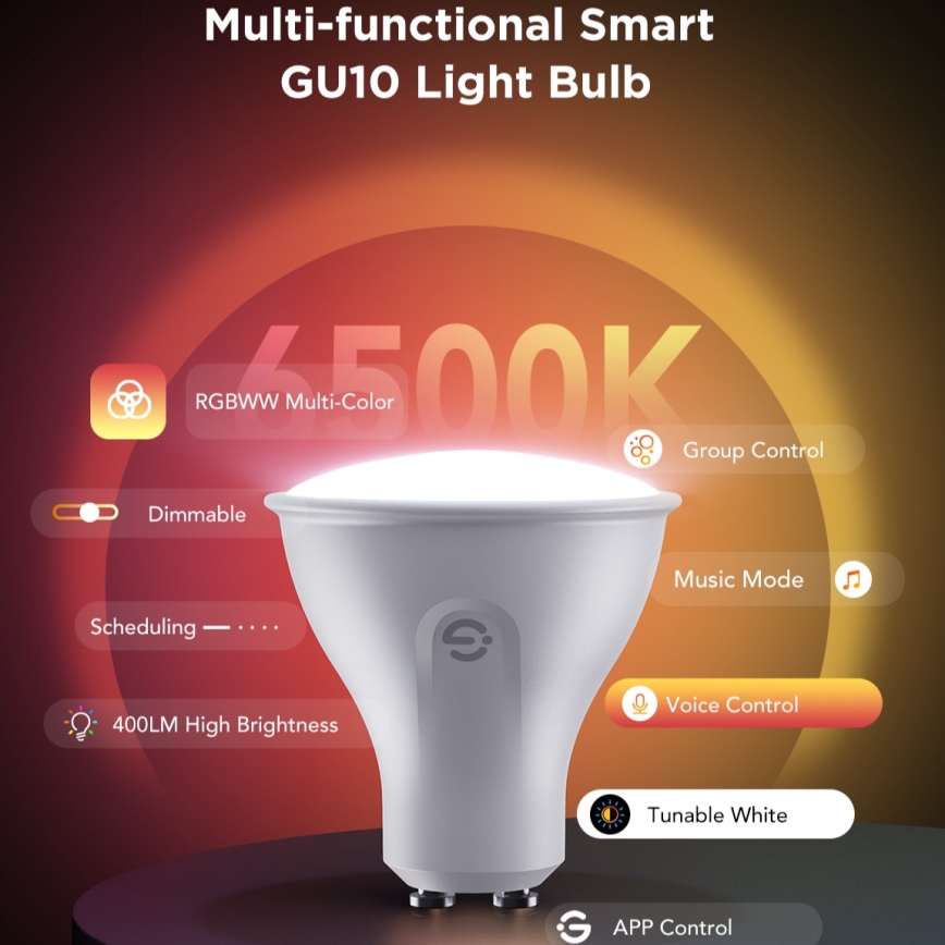 SET 2x LED RGBWW Lampadina dimmerabile GU10/4,8W/230V 2700-6500K Wi-Fi - Govee