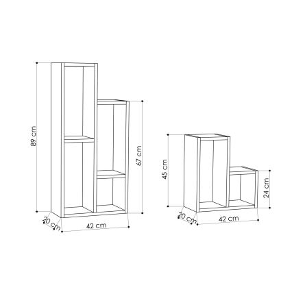 SET 2x Libreria SULE antracite