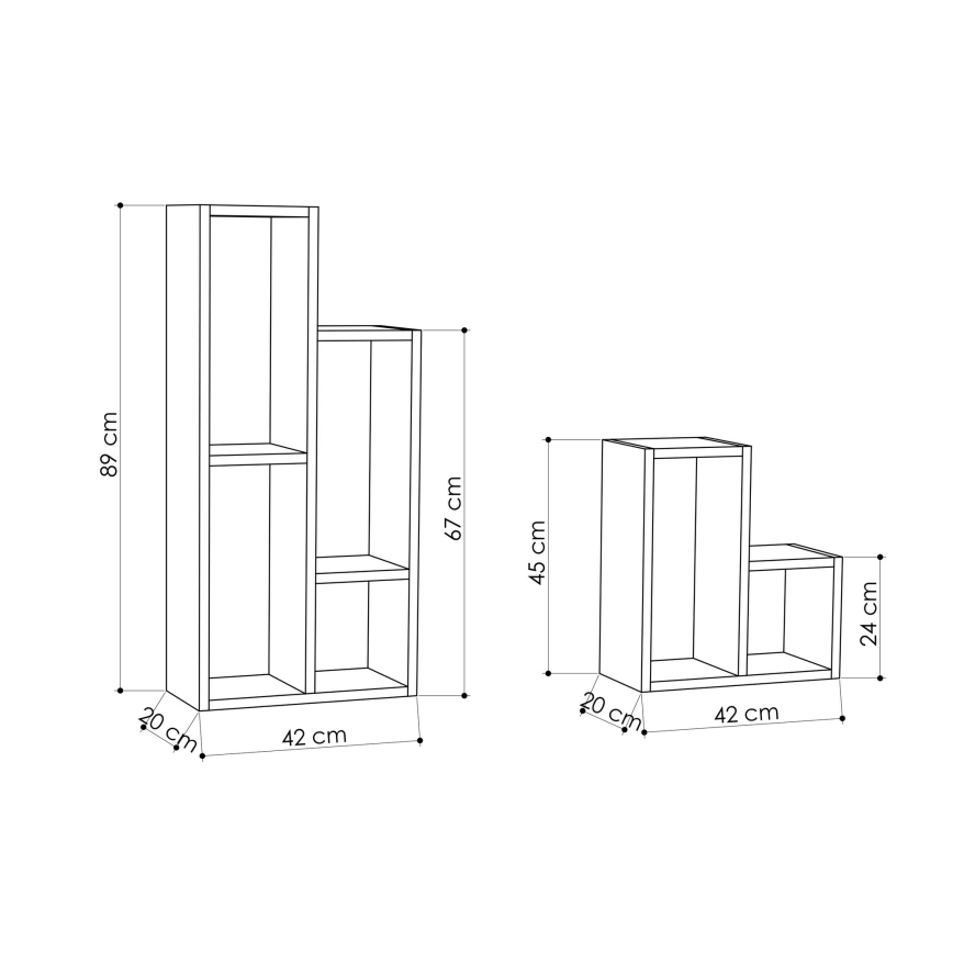 SET 2x Libreria SULE bianca