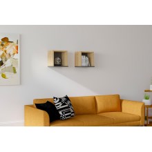 SET 2x Mensola da parete SEVIMA 30x30 cm beige/antracite