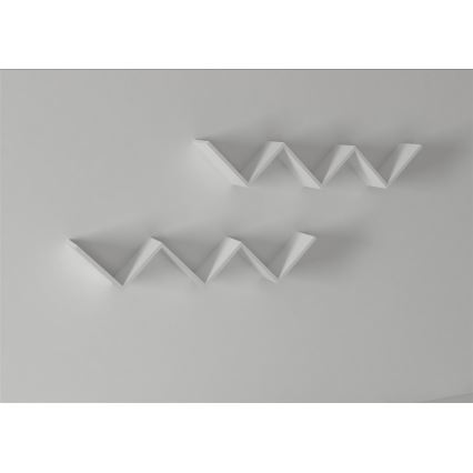 SET 2x Mensola da parete ZIG ZAG 25x129 cm bianca